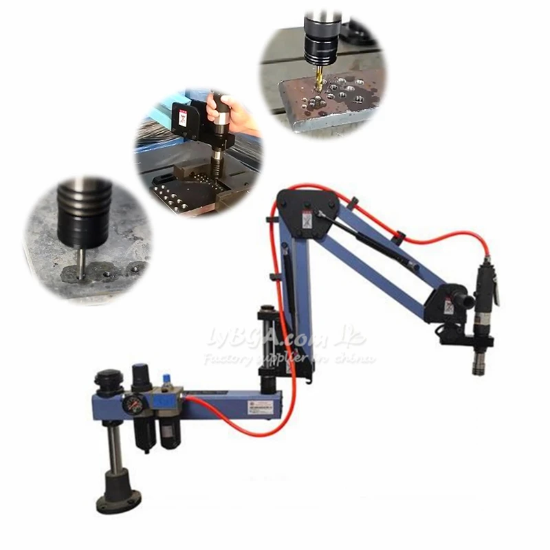 Gwintownica pneumatyczna LY M3-M24 z standardowym uchwytem ISO, opcjonalna uniwersalna wersja pionowa, długość ramienia 1,9 metra.