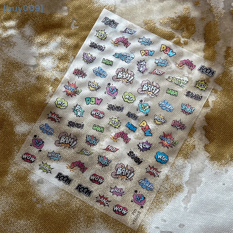 【buy009】 Adesivi per nail art con design a lettere colorate 3D Lettere dell'alfabeto maiuscole Disegni artistici Decorazione per decalcomanie per nail art fai da te