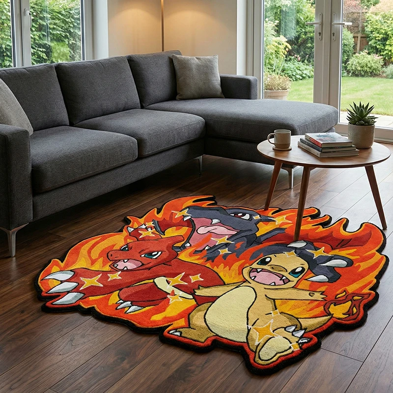 البوكيمون تشارزارد الأسرة تصميم البساط غرفة نوم غرفة المعيشة غرفة الطفل عدم الانزلاق الزخرفية الكلمة حصيرة جمع هدية عيد ميلاد السجاد