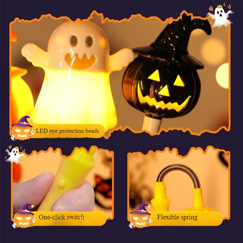 Luz de atmósfera de decoración de linterna de calabaza de Halloween