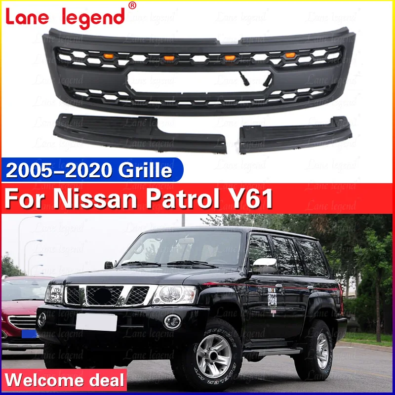 High Quality Front bumper grille modification accessories decoration Racing grill Fit For NISSAN PATROL Y61 2005-2020