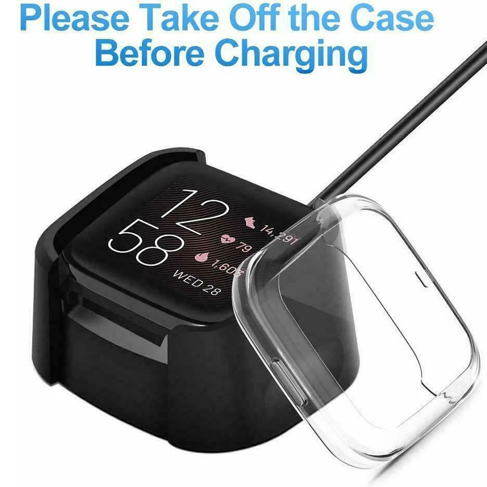 شحن لـ Fitbit Versa / Versa Lite / Versa 2 USB كابل شحن ساعة شاحن جهاز شحن شاحن حوض مهد شواحن
