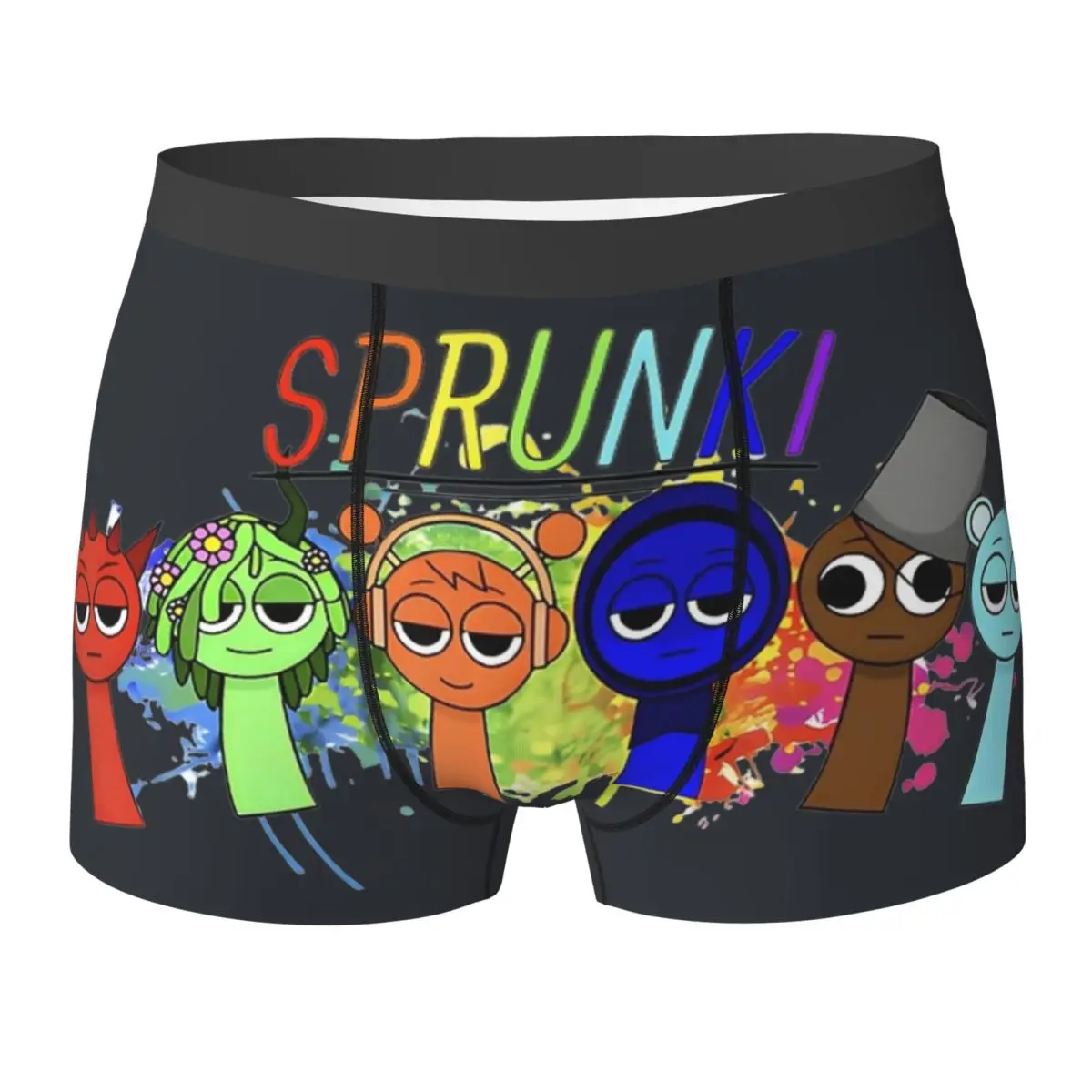 

Горячее игровое нижнее белье Sprunki, мужские шорты с героями мультфильмов Incredibox, эластичные шорты-боксеры, трусики большого размера с принтом высокого качества