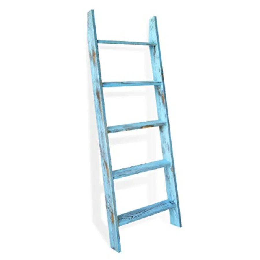 

Деревянная 5-ярусная лестница-стеллаж Honest Ladders для гостиной, настенная, для одеял и пледов, в стиле фермерского дома