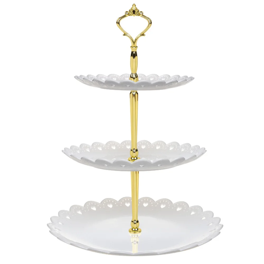 Versatile Three Tier Serving Tray Pastry Holder Fruit Plate Stand Cake Dessert Display Rack For Party Home Essentials