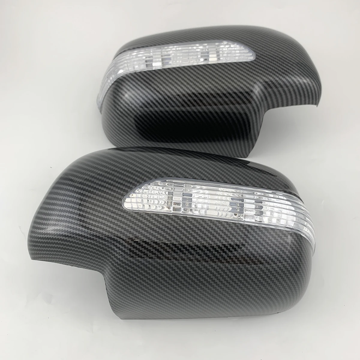 

Gloss Black Carbon Car Modification Accessories Door Mirror Covers With Led For Toyota Hliux Fortuner 2008 2009 2010 2012 2014