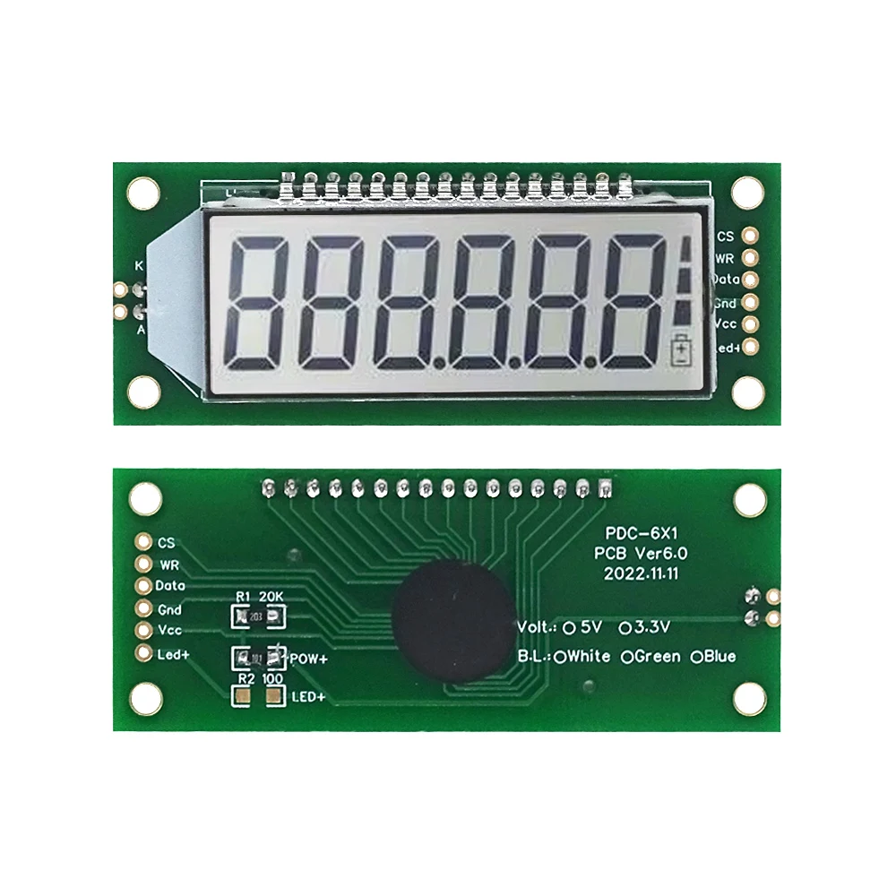 2Pcs Single-chip Microcomputer, 6-bit 8-word, Segment Code LCD, LCD Module, Three-wire SPI,HT1621, White Backlight