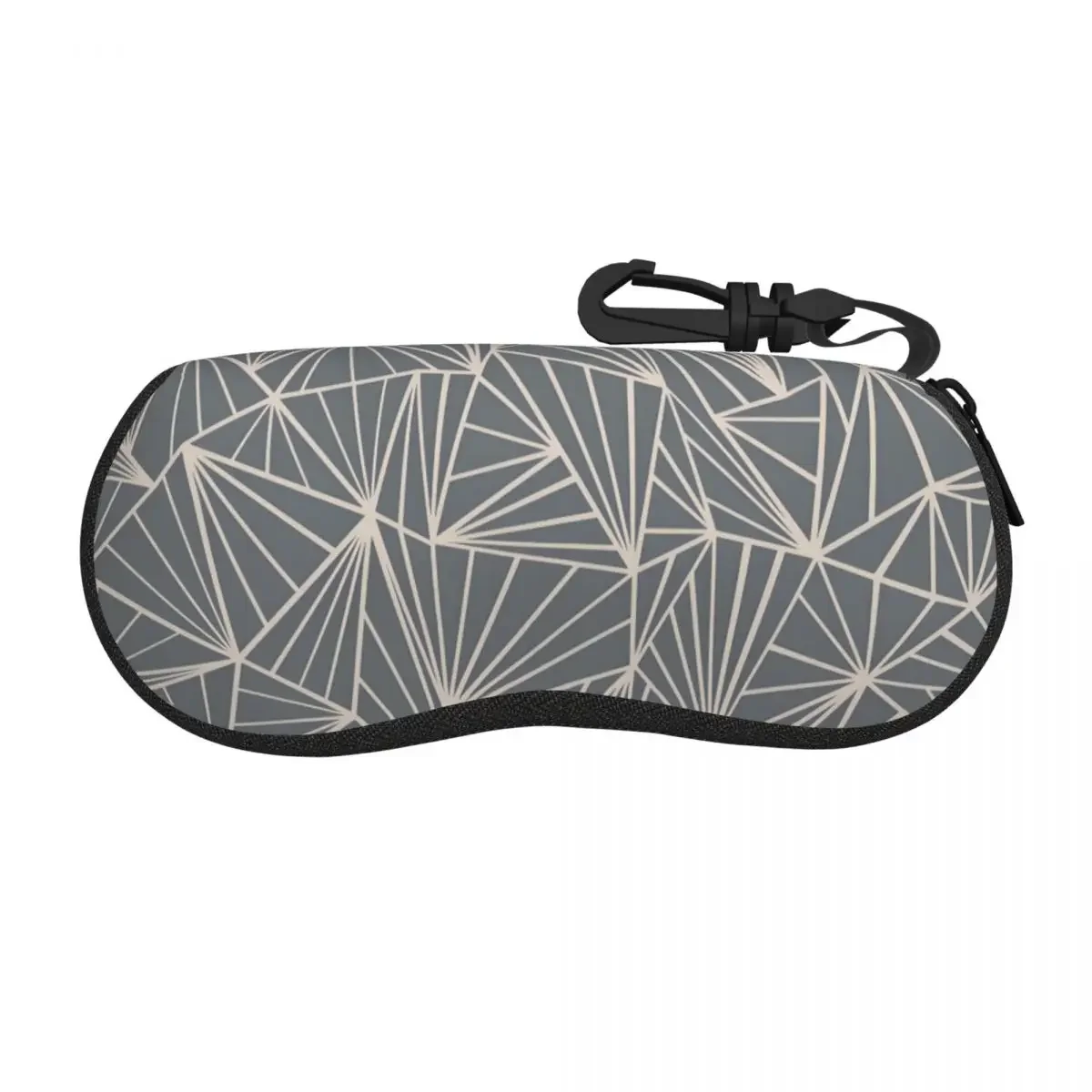 Custom Abstract Lines Geometric Fan Grey And Shell Glasses Case Unisex Fashion Eyeglasses Case Sunglasses Protector Box