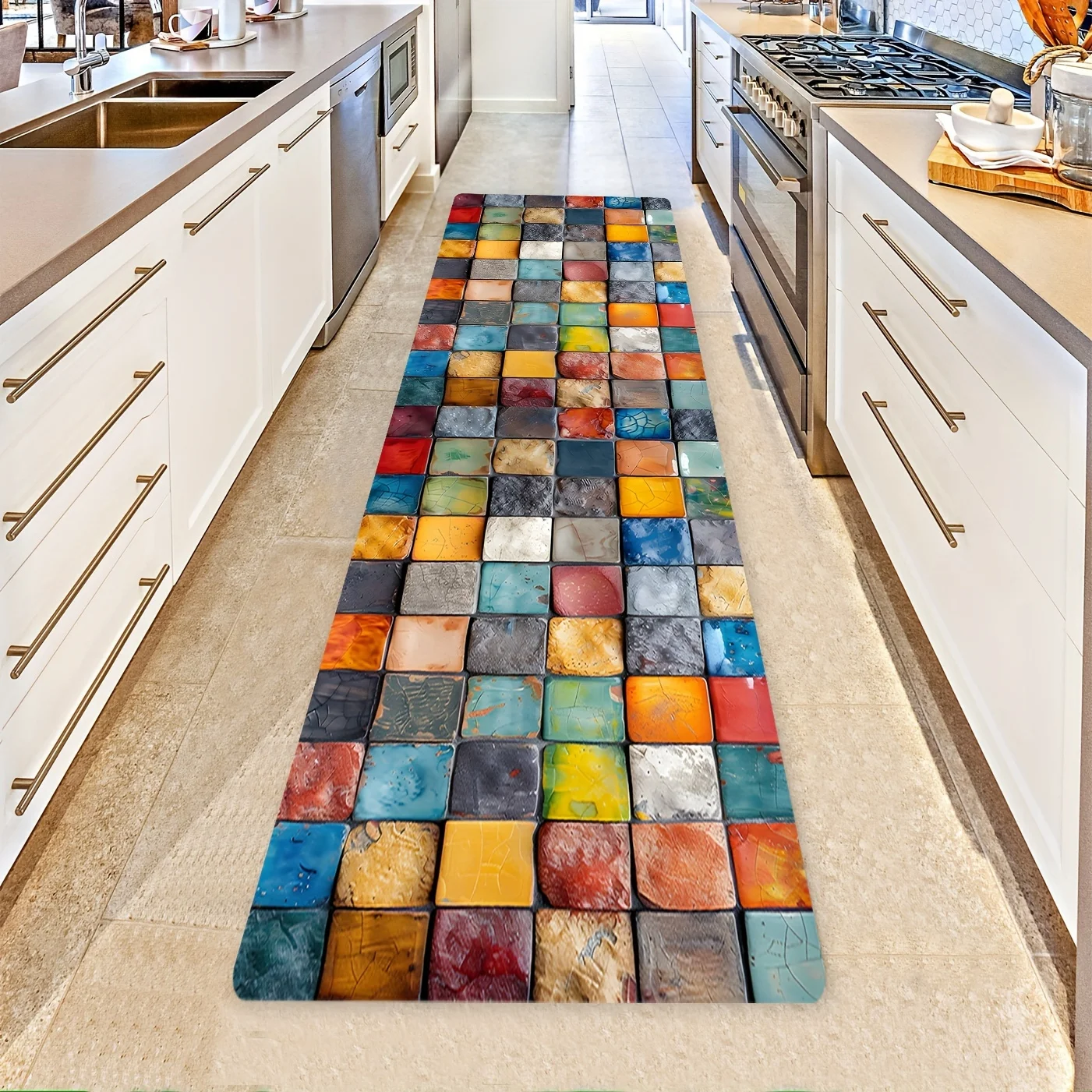 VIKAMA Long Gallery Vintage Carpet Durable Kitchen Living Room Corridor Laundry Room Entrance Dust-proof Floor Mat Home Decor