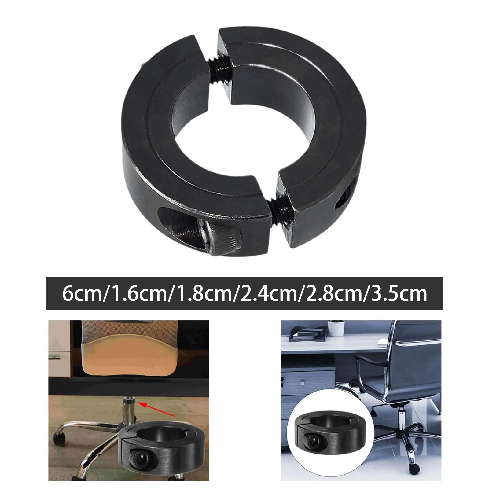 Double Split Clamp on Shaft Collar for Motor Bases Professional Black Color Easily Install for Positioning Accessory Versatile