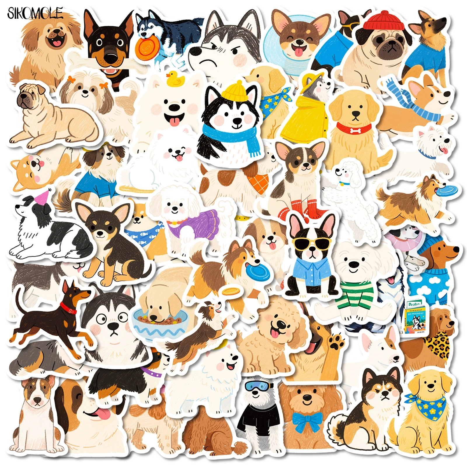 10/30/50PCS Disegnato A Mano Cani Del Fumetto Adesivi Kawaii Anime PALESTRA Per Il FAI DA TE Decorazione IN PVC Del Computer Portatile Chitarra Impermeabile Graffiti adesivo