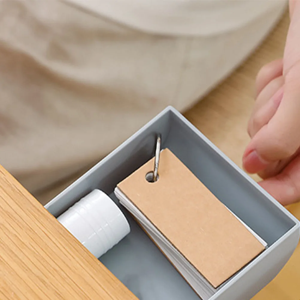 

Sticky Under Desk Storage Box Grey Adhesive Organizer Tray No Drill Reusable Mounting For Office Home School Wardrobe
