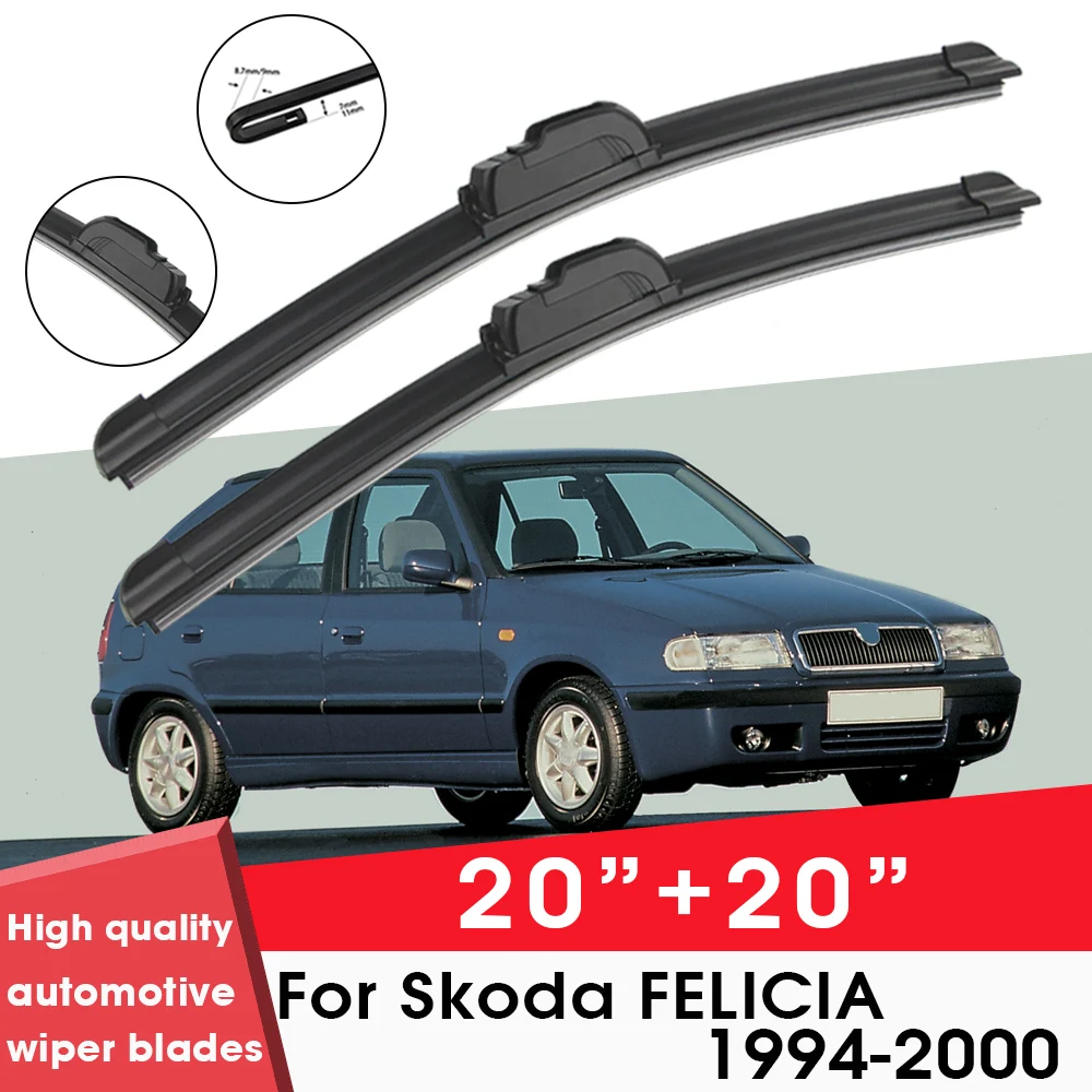 

Car Wiper Blade Blades For Skoda FELICIA 1994-2000 20"+20" Windshield Windscreen Clean Rubber Silicon Cars Wipers Accessories