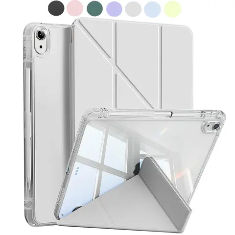 Case for iPad 11th 10th 9th 8th 7th 6th 5th gen, For iPad Air 4 5 6 Y-Shaped Stand Case with Pencil Holder, Support Mutil Angles