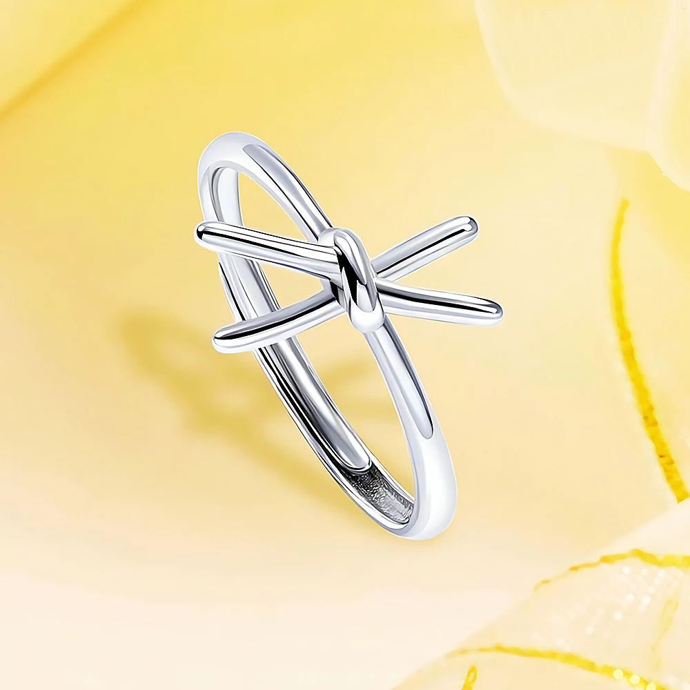 925 Sterling Silver Personality Twine Adjustable Finger Ring Irregular Geometry Open Size Ring For Women Fine Jewelry Party Gift