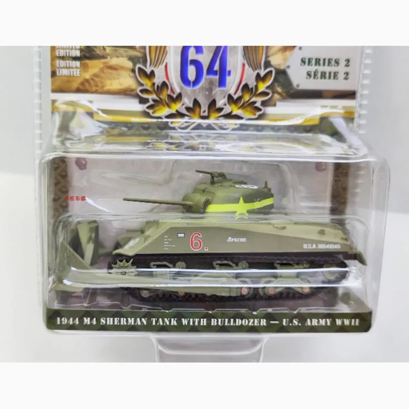 Greenlight Diecast سبيكة 1:64 1944 M4 شيرمان جرافة نموذج ثابت الديكور المقتنيات دمى هدايا