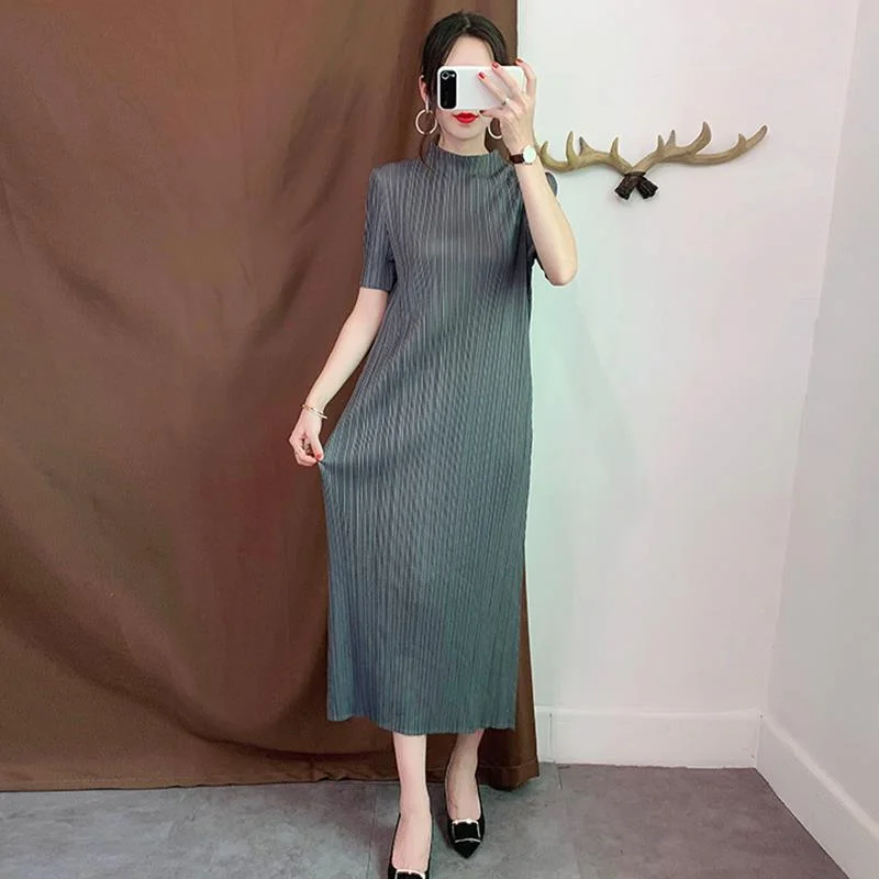 Chique emagrecimento plissado midi dr tamanho grande saia de camada base feminina primavera verão casual faion japonês sle saia de fadas