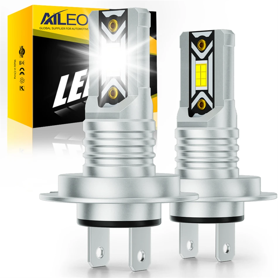 AILEO 2Pcs Led Lights High Quality 18000Lm 85W H7 CSP Headlight Bulb For Car 6500K White Day Running Automobile Lamp Plug&Play