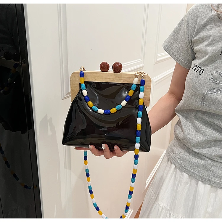 Moda Versatile perline borse a tracolla in gelatina PVC trasparente Design unico borse a tracolla celebrità Internet per le donne 2024 nuovo