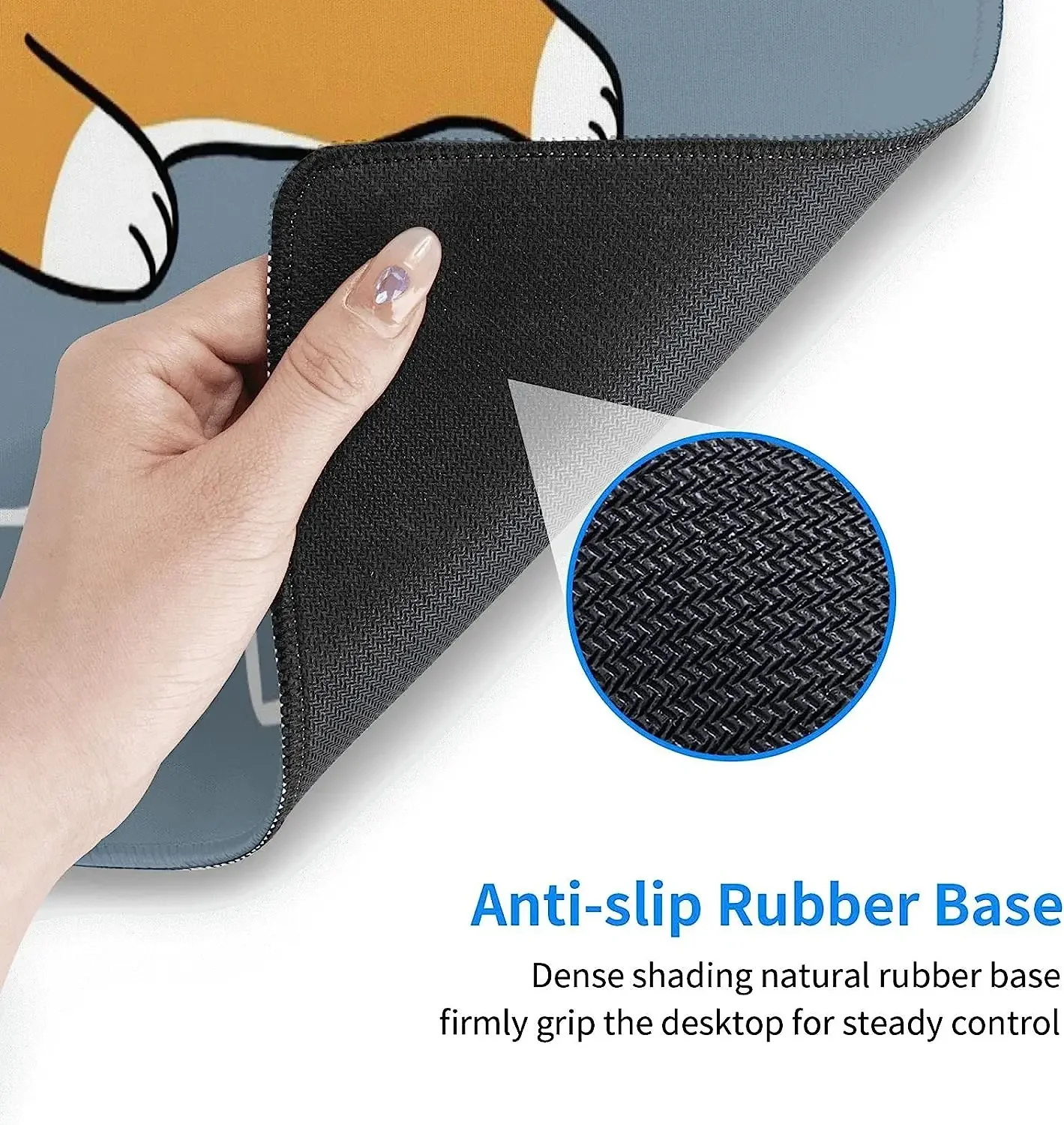 Corgi Dog Desk Pad 35.4x15.7 Inch XXL Cute Dog Quote Design Extended Mouse Pad Non-Slip Rubber Base Large Gaming Mousepad -Blue