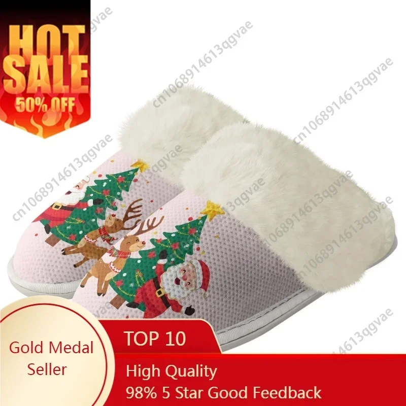 

Christmas Gingerbread Man Plush Slippers Keep Warm Shoes Mens Womens Home Cotton Bedroom Custom Thermal Lightweight Slipper DIY