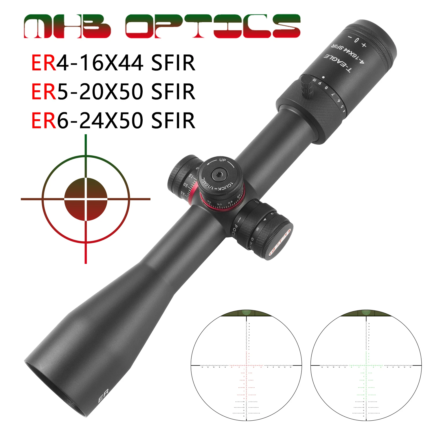 T-EAGLE- ER 6-24X50 SFIR long-range hunting sight, outdoor precision strike optical sniper scope, super strong impact resistance