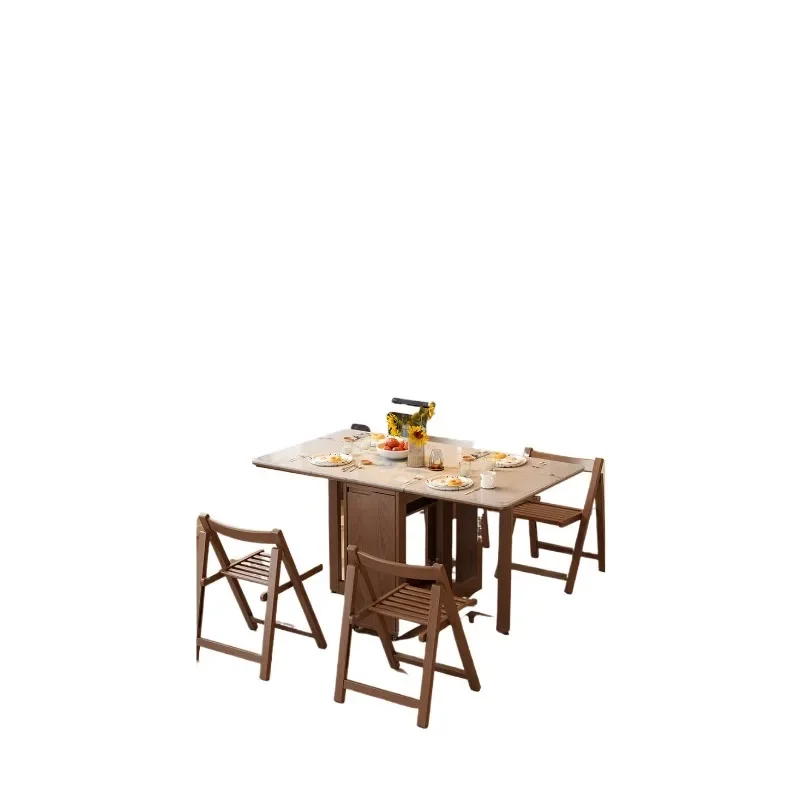 Solid wood slate multi-functional folding, dining table, small apartment dining table