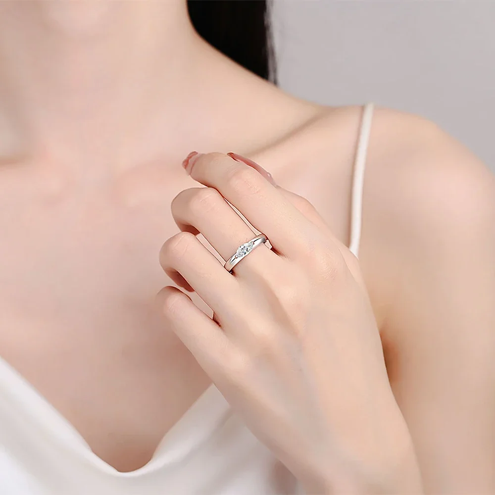 KUTPF 0.5 Carat Marquise Cut Moissanite Diamond Engagement Rings for Women 925 Sterling Silver Plated 18K Gold Wedding Band Ring