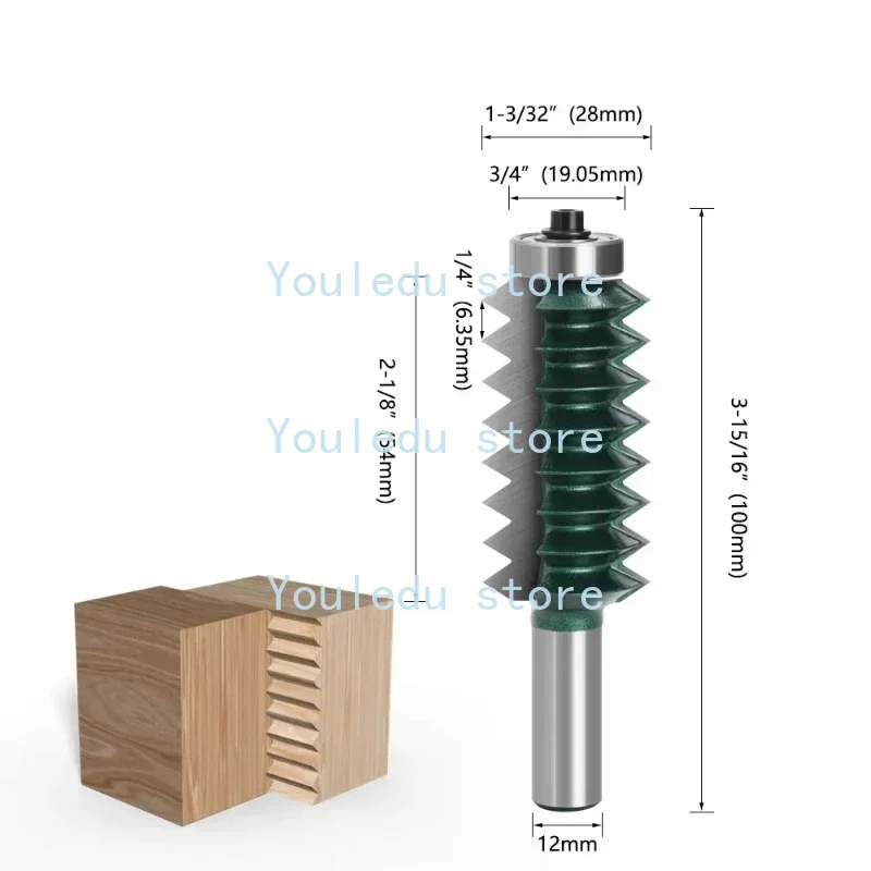 12-handle multi-tooth tenon and woodworking milling cutter line knife slotting knife wavy splicing knife dark green