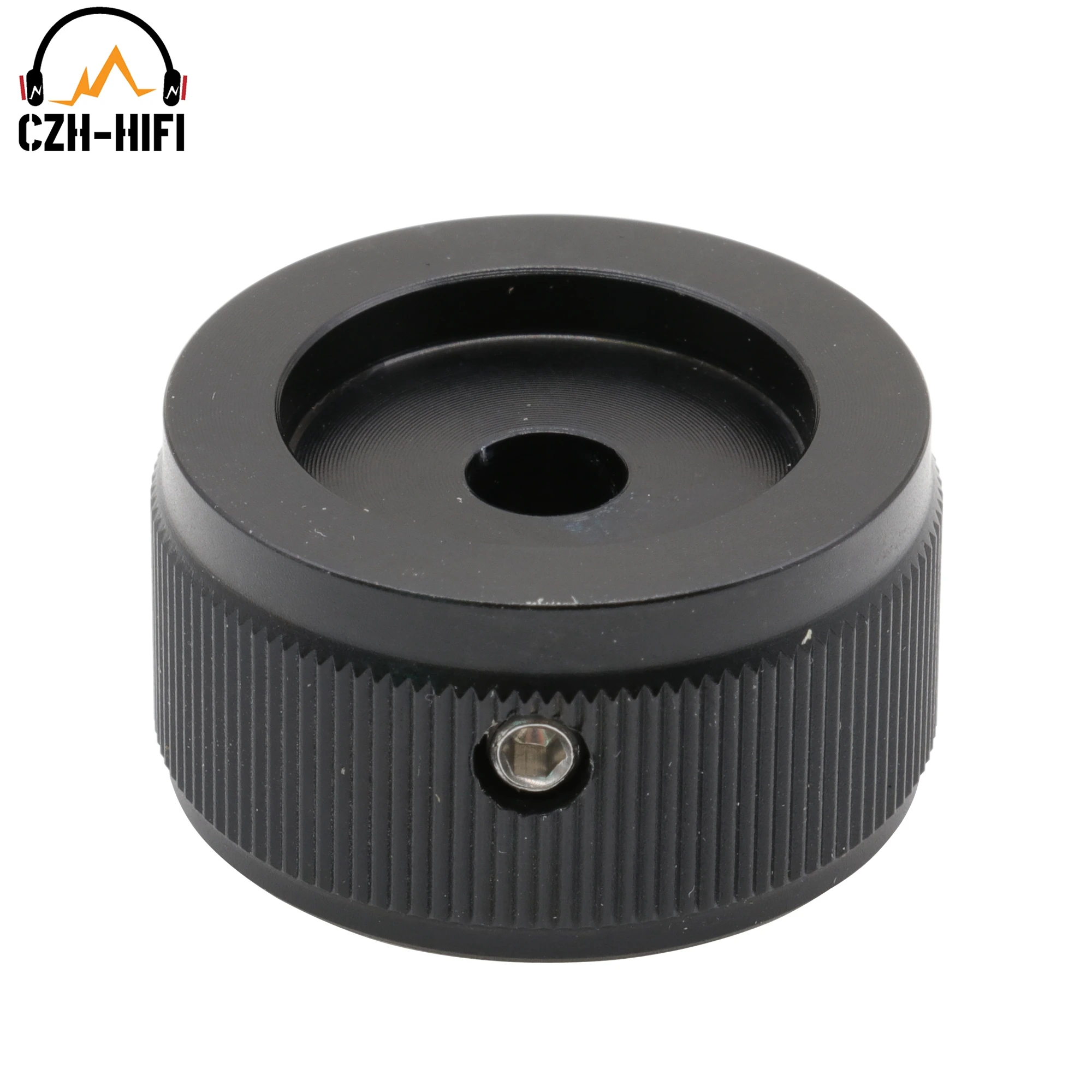 1pc 30x16mm Black Silver Solid Machined Metal Aluminum Rotary Encoder Potentiometer Volume Switch Knob Amplifier Potentiometer