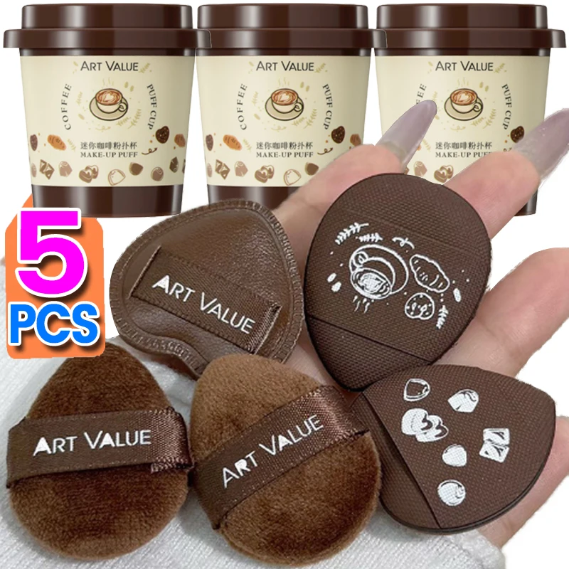 Mini Vinger Poederdons 5 stks/pak Make-Up Poederdons Losse Super Zachte Make-Up Blender Bladerdeeg Luchtkussen Foundation Spons Gereedschap
