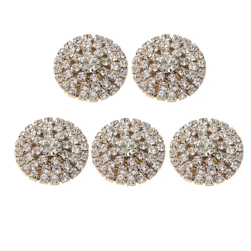 5 Round Crystal Alloy Flatback Buttons for Bridal Jewelry Which