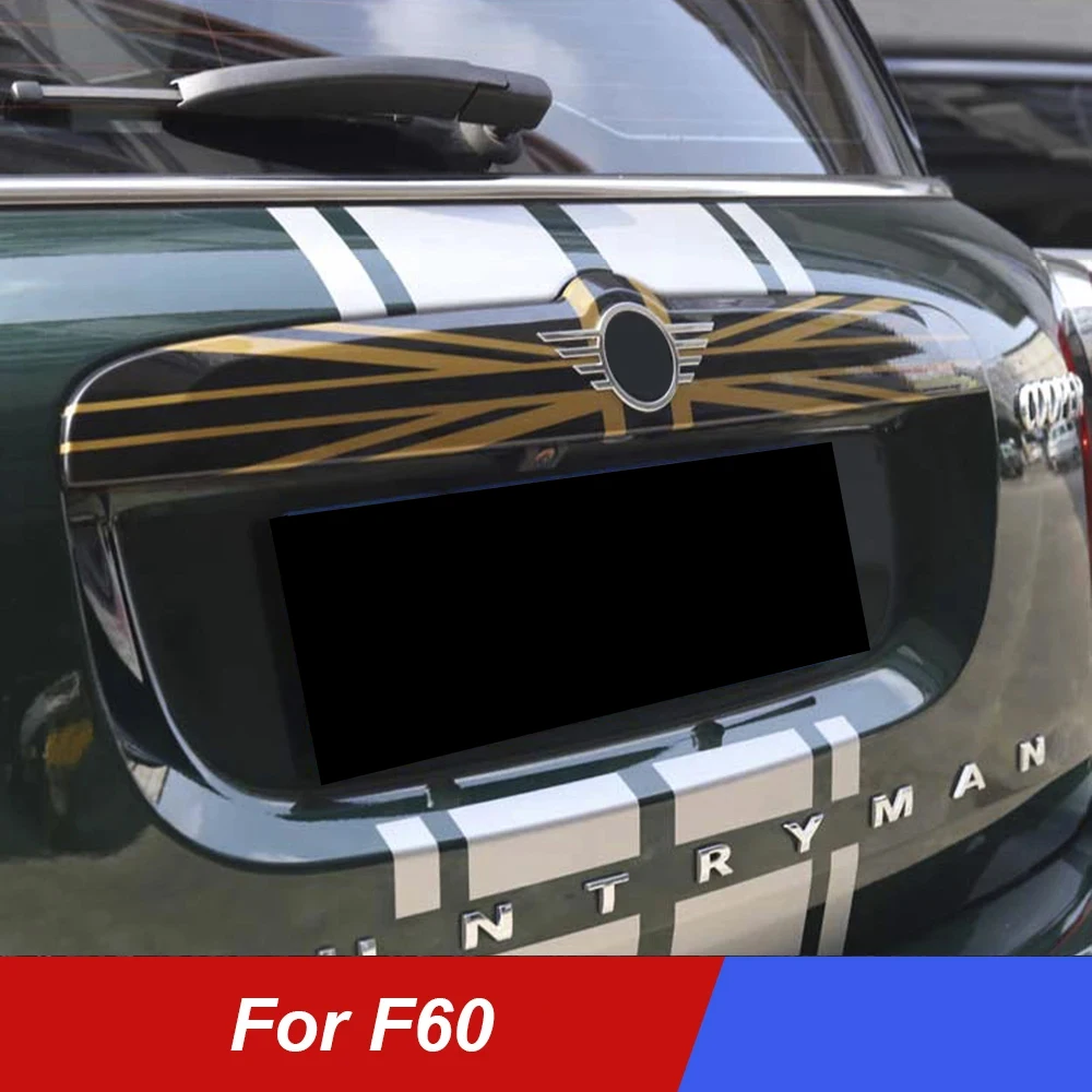 Car Styling Union Jack Trunk Door Cover Sticker Rear Tail ABS Moulding Decoration For Mini Cooper F60 Countryman Car Accessories