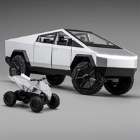 1:32 Truck Toy Off-road Alloy Car Diecast Metal Model Sound and Light Pull Back Toy Children's Toy Kids Gift Birthday Gift Cyber