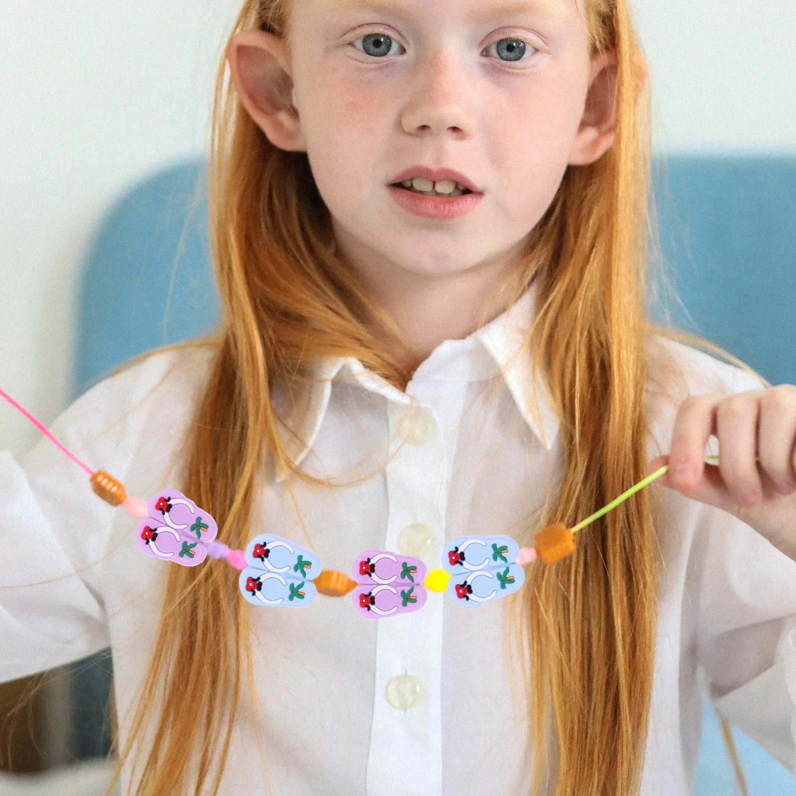 

10Pcs Slipper Shaped Silicone Beads Jewelry Making DIY Necklace Bracelet Crafts Decorative Spacer Beads Spacer Bead