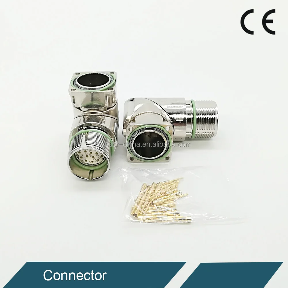 Conector macho da flange M23 do conector do codificador do servo motor