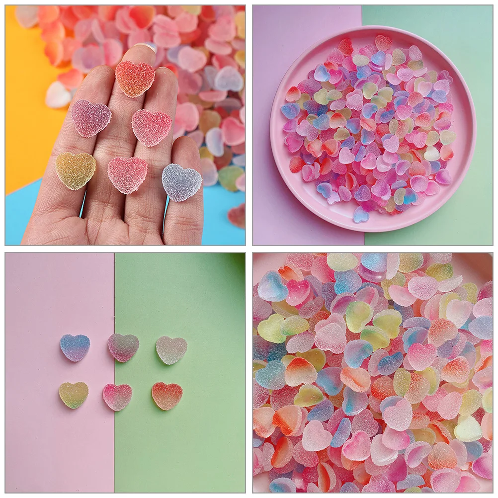 

60 Pcs Simulated Love Candy Fake Cream Charms Candies Decor Resin Food Model
