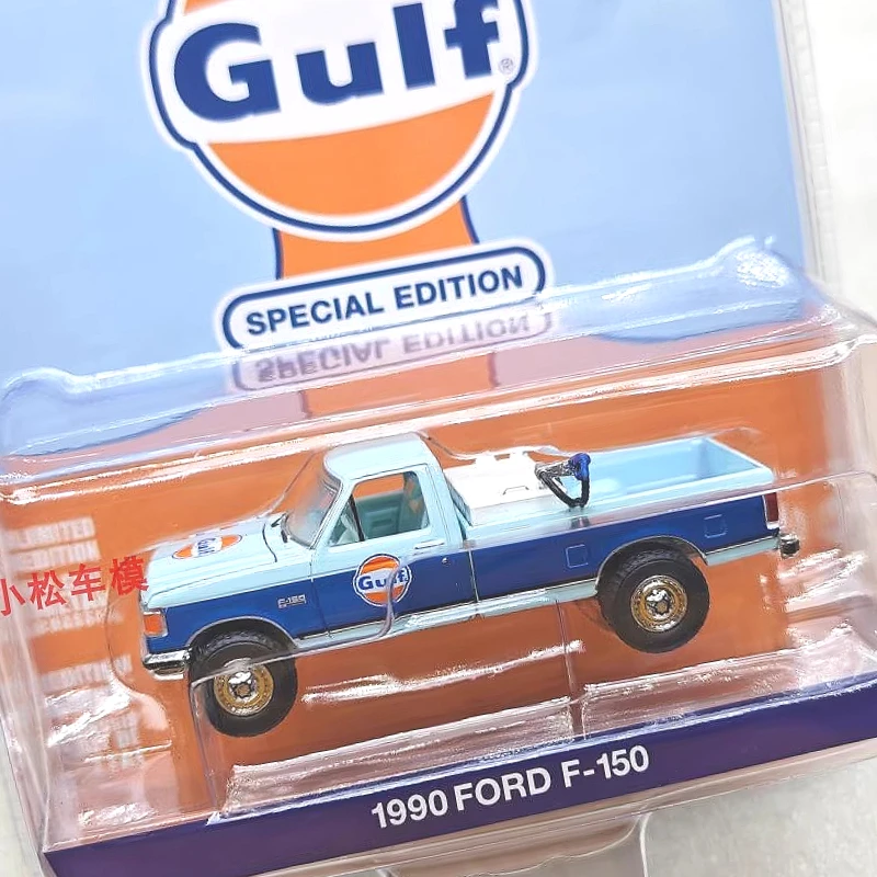 

Зеленый свет 1:64 Gulf F-150 с моделью конвейера топлива, ограниченная серия, Коллекционная настенная подвеска, подарочная модель автомобиля из сплава, игрушка для мальчиков
