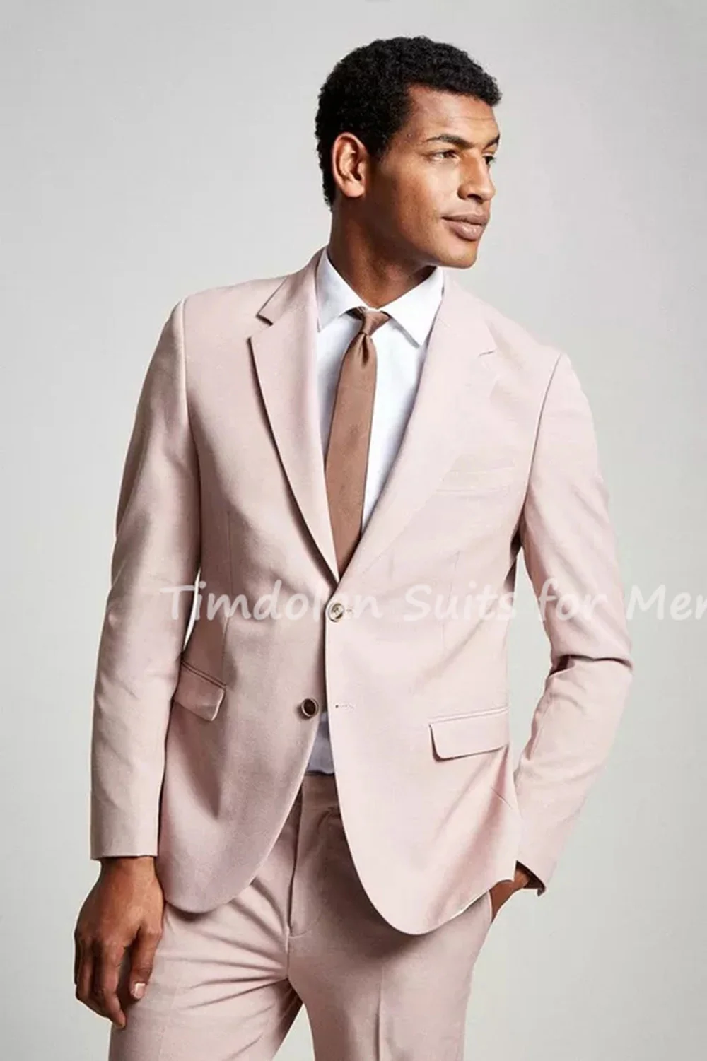 

Pink Notch Lapel Blazer Trousers Slim Fit Stretch Outfit Custom Made Men Suits Sets 2Pc Jacket Pants Wedding Party Wear Clothing