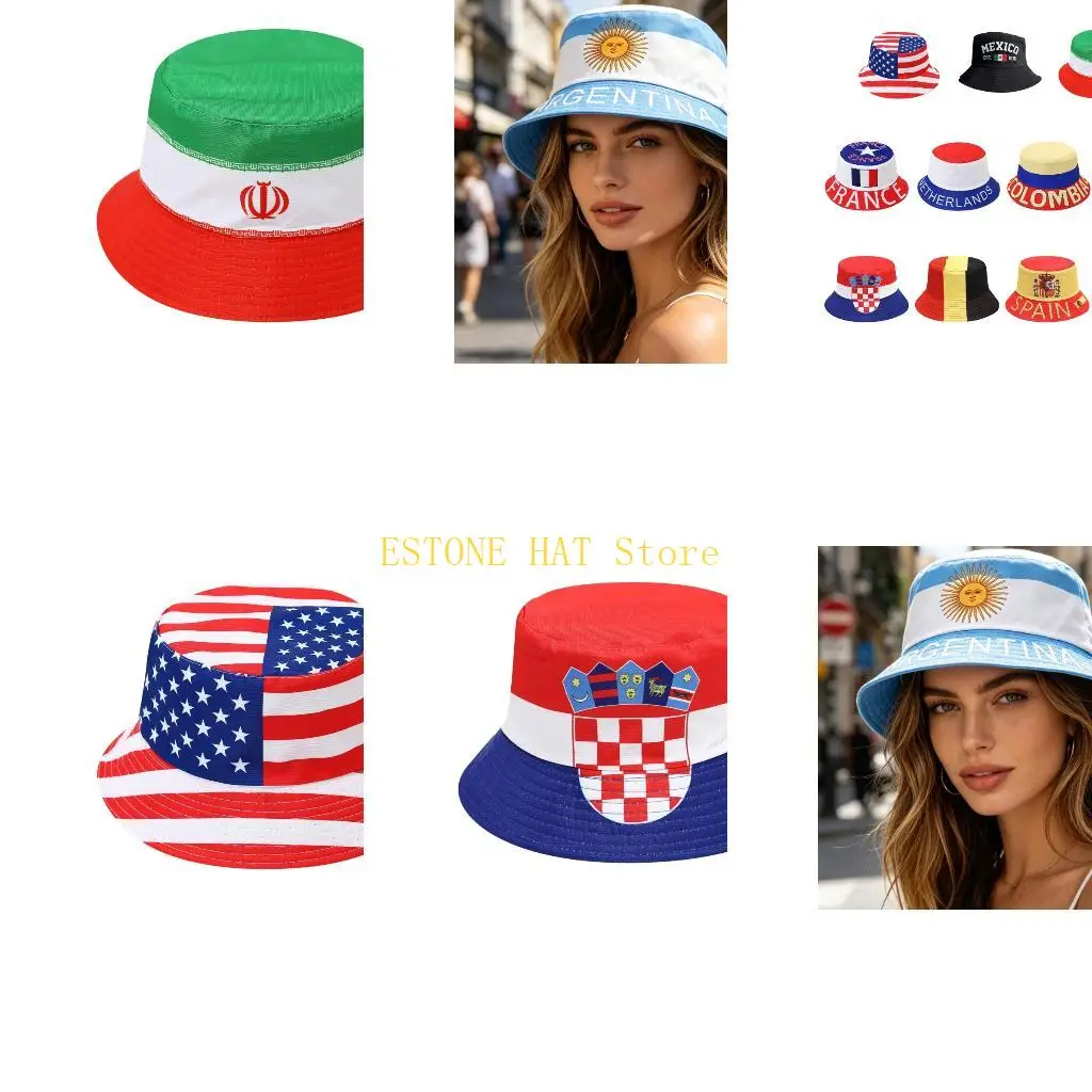 49MF Stylish Flag Pattern Hat Country Design Suitable for Ensures You Stand Out at Festivals and Outdoor Parties