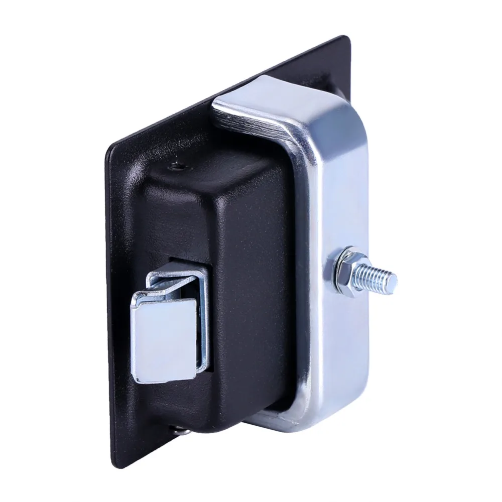 4pcs Security Carbon Steel Paddle Lock Latch Black With 2 Keys Entry Door Lock Stainless Steel Deadbolt Latch Handle For Camper