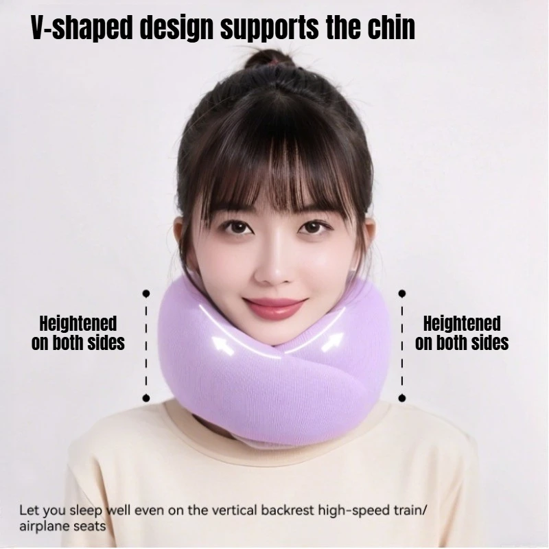 Memory Foam U Shaped Neck Pillow Travel Pillow for Airplane Car Office Nap Cervical Support with Portable Storage Box
