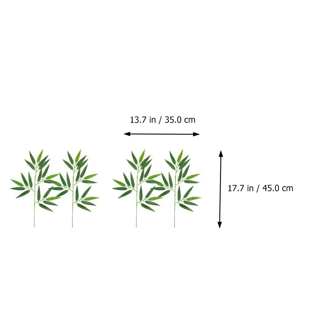 

20pcs Artificial Bamboo Branches Simulated Bamboo Leaves Decorations Green Piping Decor Fake Branches Home Office Party Banquet
