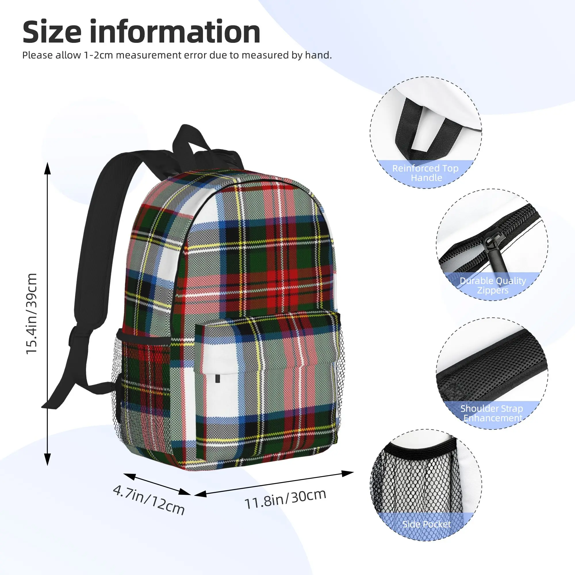 Clan Stewart Dress Tartan Plaid Pattern Backpack Hot Sale Daypack Boys Girls BookBag Shoulder Bags for Men Women School Bag
