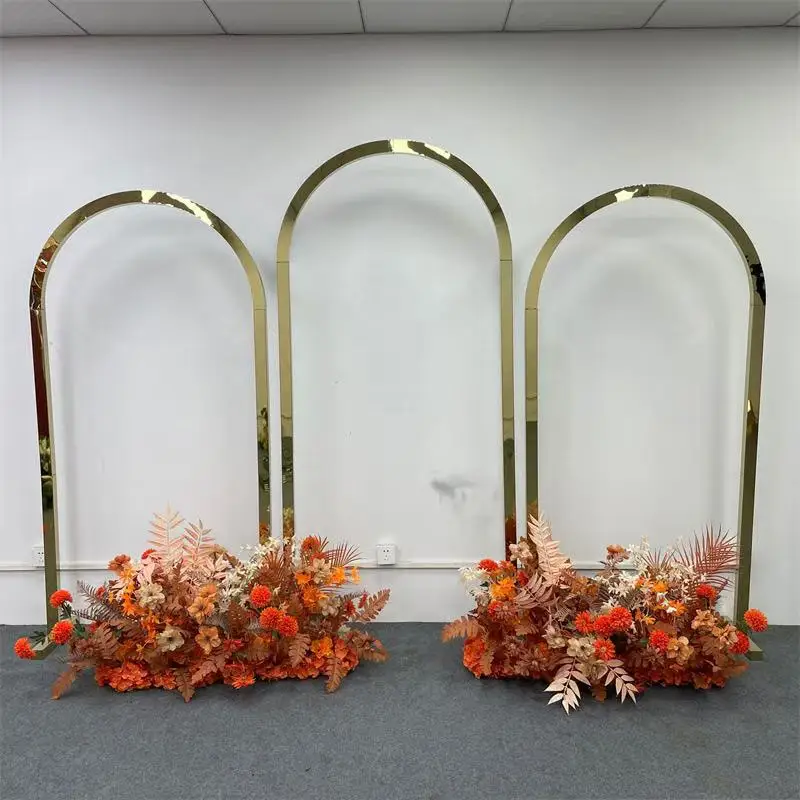 outdoor silver gold mirror stainless steel arch stand arches for event wedding backdrop