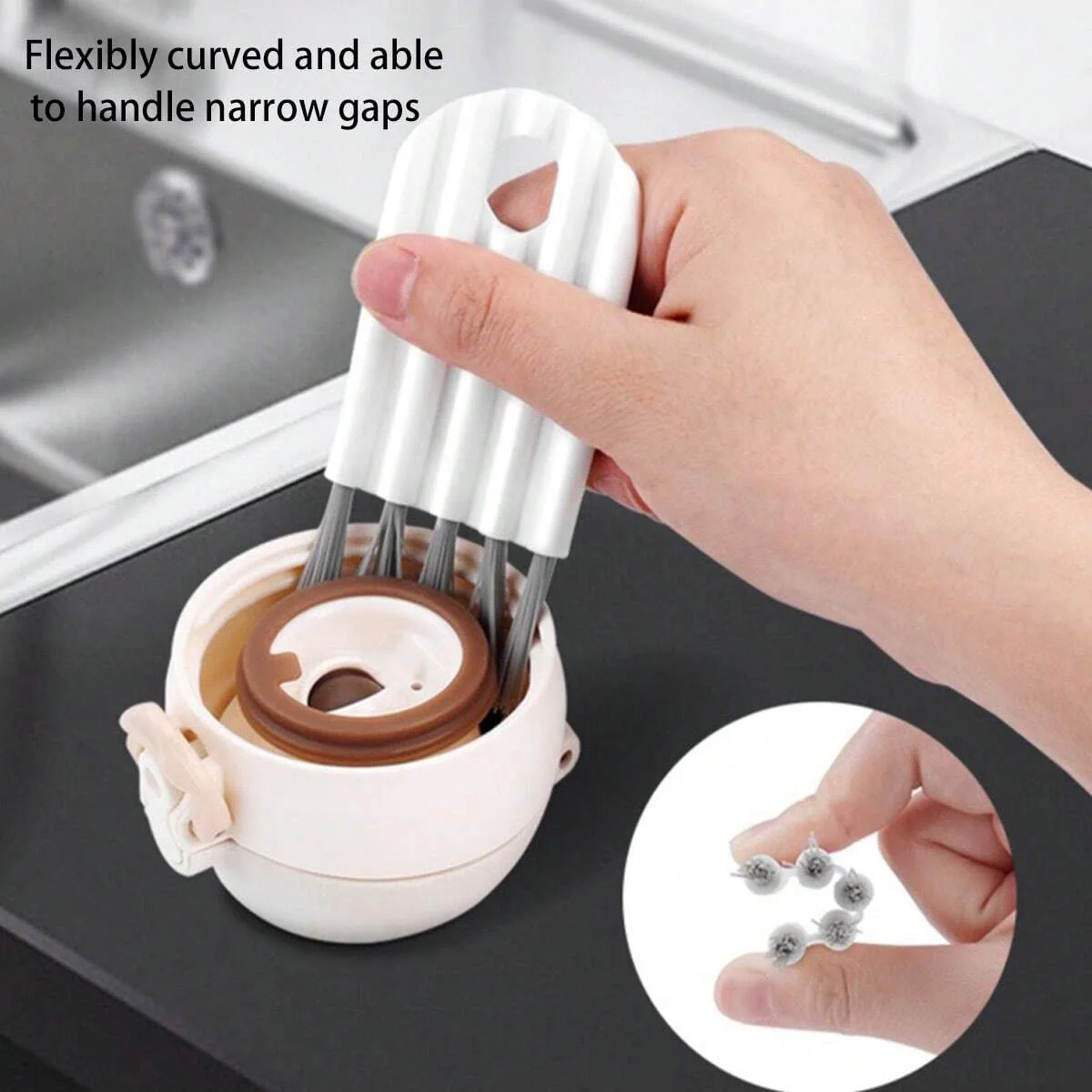 Multifunctional Crevice Cleaning Brush, Keyboard Cleaning Brush, Suitable for Cleaning Hard-To-Clean Gaps in Kitchens, Cup Lids, and Baby Nipples