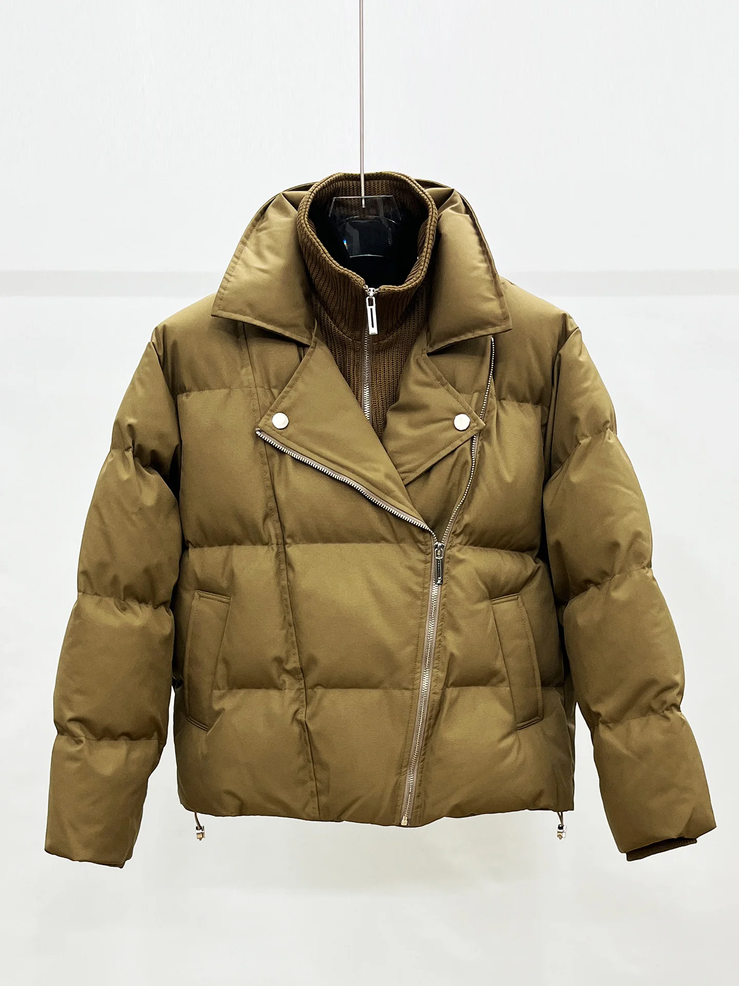 Fashion Faux Two-Piece Parkas Men 2025 Winter New Trendy Thickened Warm Stylish Motorcycle Jackets Lapel Solid Color Chic Parkas