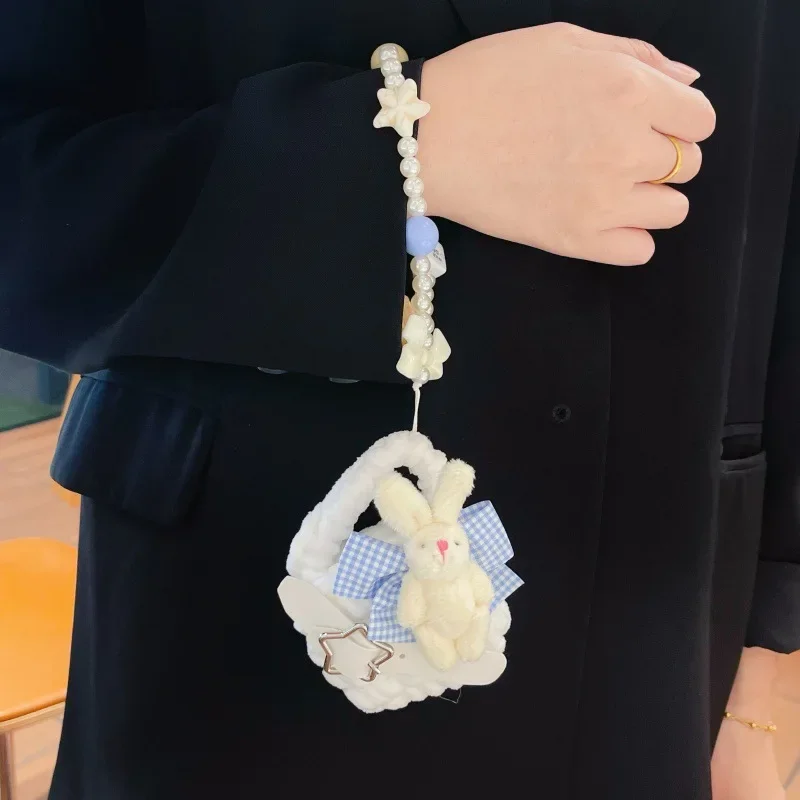 Casing AirPods 1 2 3 Pro, sarung HP Universal tas anyaman kelinci untuk AirPods 4 Airpod 1 2 3 Pro 2 Bluetooth Earbuds pelindung