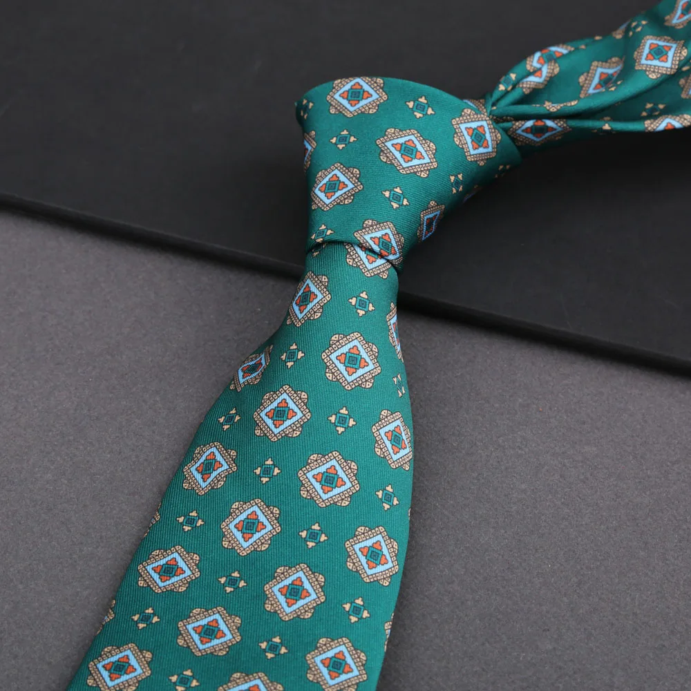 Weiche Herren-Krawatte aus Seidenimitat, bunt, 8 cm, Paisley-Blumen-Punktmuster, Business-Party-Krawatte, Accessoires, Geschenke – Detail 14