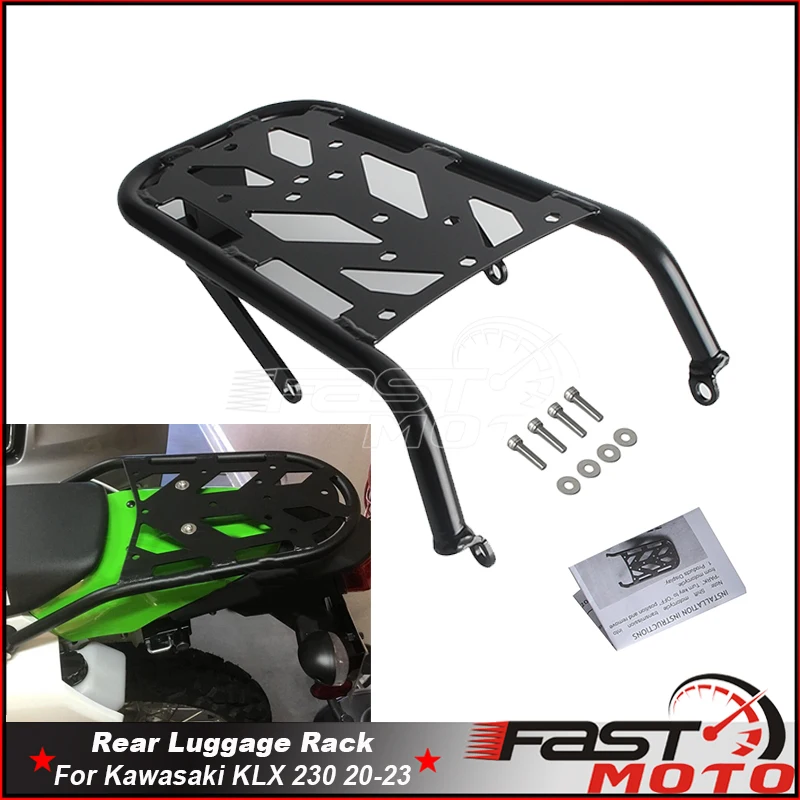 Motorcycle Rear Seat Luggage Rack Off-road Motocross Luggage Support Shelf Carrier Holder For Kawasaki KLX230 KLX 230 2020-2023